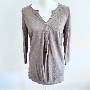 Vince | 3/4 sleeve tunic sweater Grey Henley style